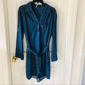 VELVET HEART Denim Jean chambray dress Long sleeve size medium